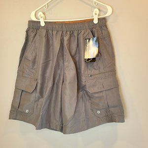 Ricks Cafe NWT Swim Trunk Mens Large Grey Cargo Pockets Shorts